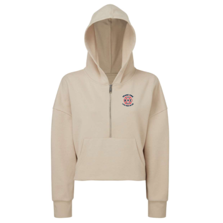 Women's Cropped 1/2 Zip Hooded Sweatshirt