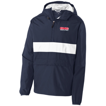 Navy/White Anorak 1/4 Zip Hooded Pullover Jacket
