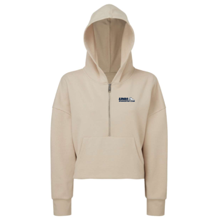 Women's Cropped 1/2 Zip Hooded Sweatshirt
