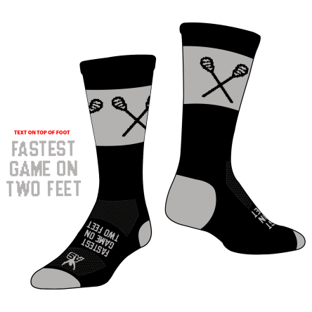 Atlantic Sportswear "Fastest Game on Two Feet" Lacrosse Crew Socks