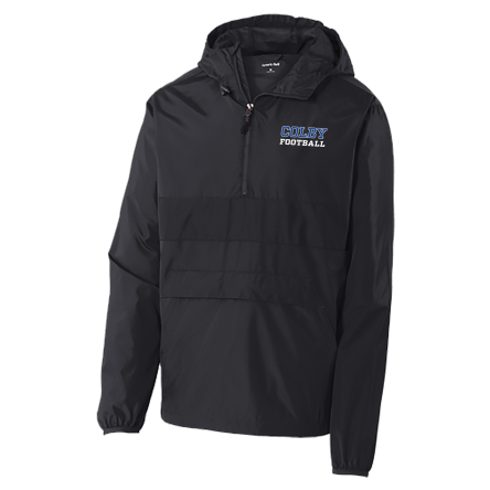 Black Anorak 1/4 Zip Hooded Pullover Jacket
