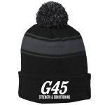 Striped Pom Beanie