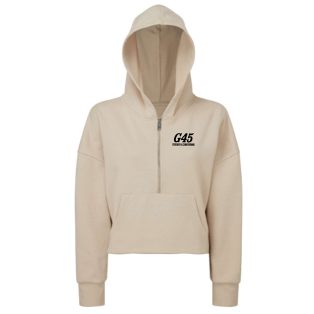 Women's Cropped 1/2 Zip Hooded Sweatshirt