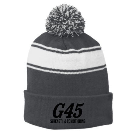 Striped Pom Beanie