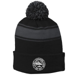 Striped Pom Beanie