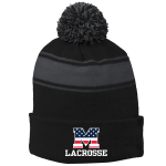 Striped Pom Beanie