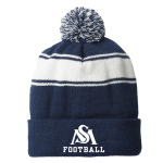 Striped Pom Beanie