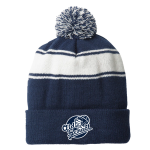 Striped Pom Beanie