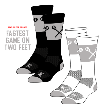 Atlantic Sportswear "Fastest Game on Two Feet" Lacrosse Crew Socks