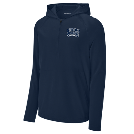Classic 1/2 Zip Long Sleeve Hooded Jacket