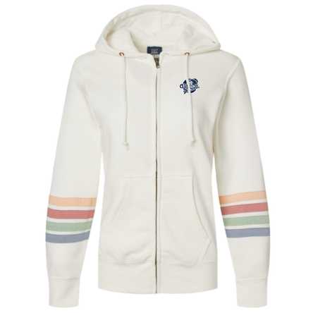 Women's Striped Full-Zip Sweatshirt