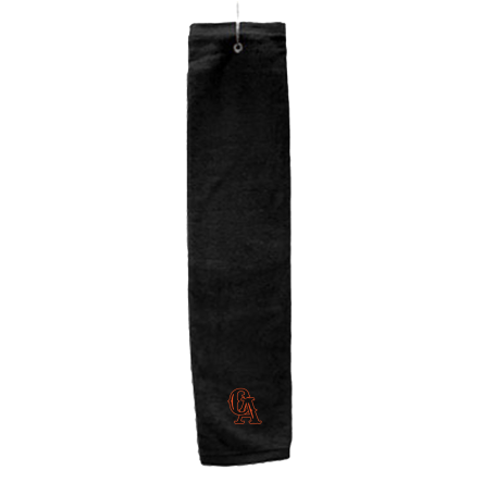 Black Deluxe Golf Towel with Hook
