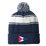 Striped Pom Beanie