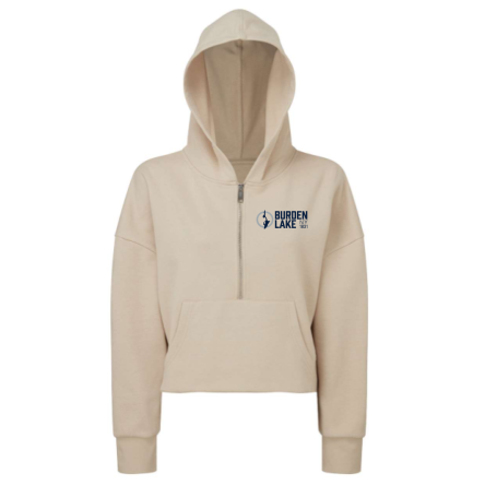 Women's Cropped 1/2 Zip Hooded Sweatshirt