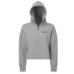 Women’s Cropped 1/2 Zip Hooded Sweatshirt