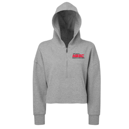 Women's Cropped 1/2 Zip Hooded Sweatshirt