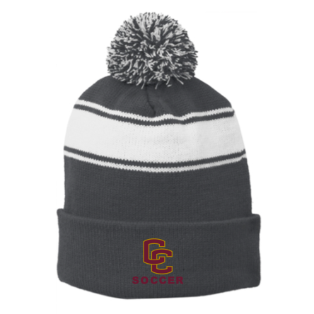 Striped Pom Beanie