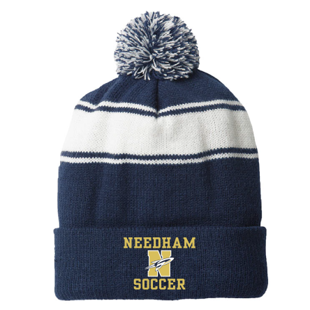 Striped Pom Beanie