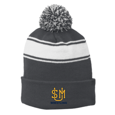 Striped Pom Beanie