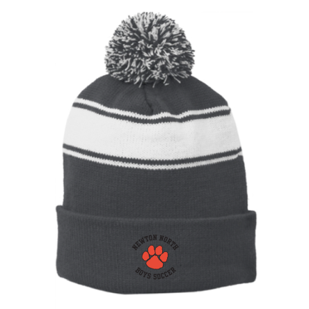 Striped Pom Beanie