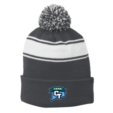 Striped Pom Beanie