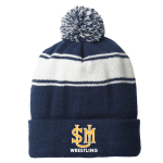 Striped Pom Beanie