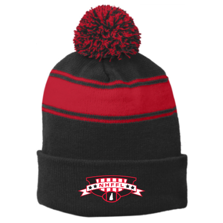 Striped Pom Beanie