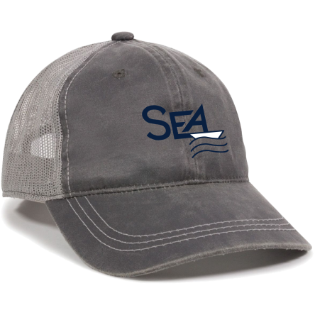 Charcoal/Grey Weathered Trucker Cap