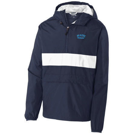 Navy/White Anorak 1/4 Zip Hooded Pullover Jacket
