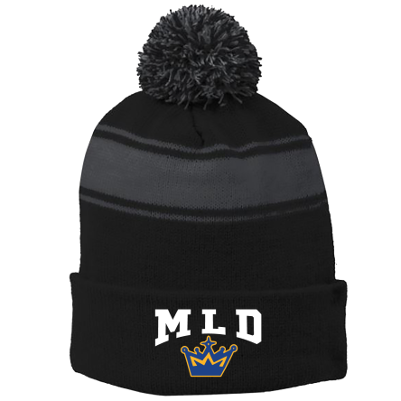 Striped Pom Beanie