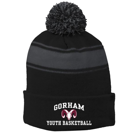Striped Pom Beanie