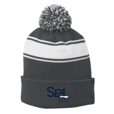 Striped Pom Beanie