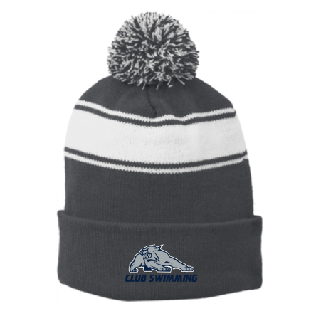 Striped Pom Beanie
