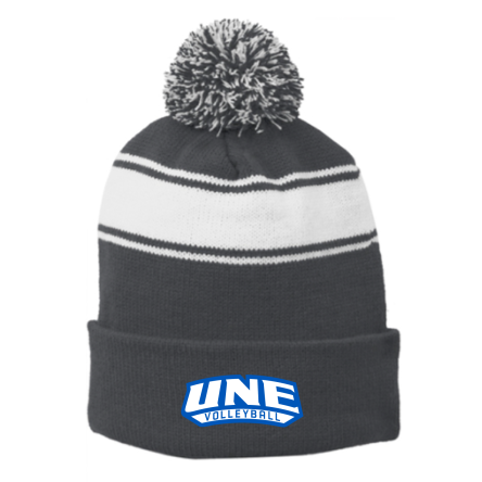 Striped Pom Beanie
