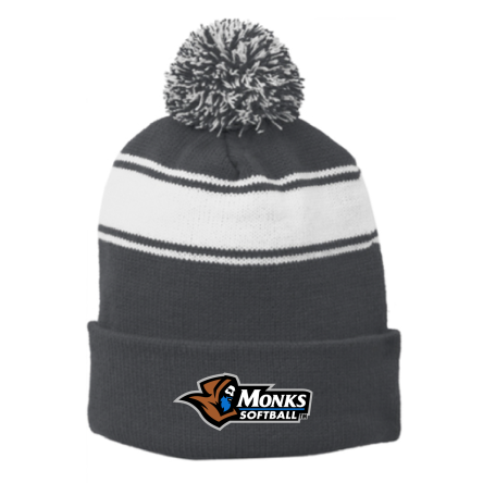 Striped Pom Beanie