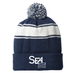 Striped Pom Beanie