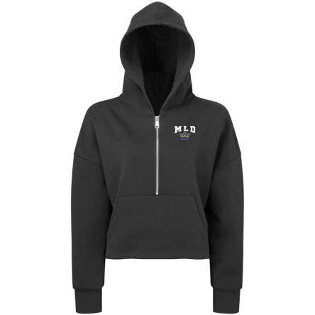 Women's Cropped 1/2 Zip Hooded Sweatshirt