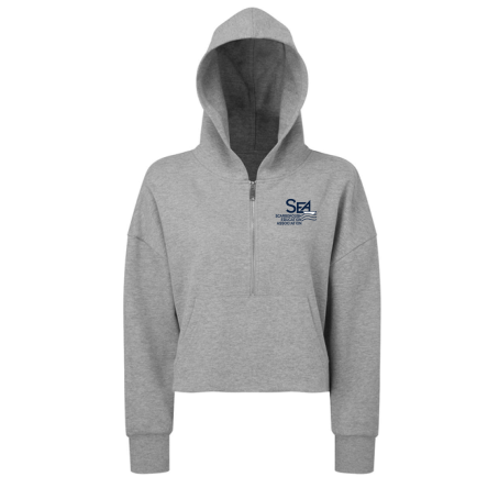 Women's Cropped 1/2 Zip Hooded Sweatshirt