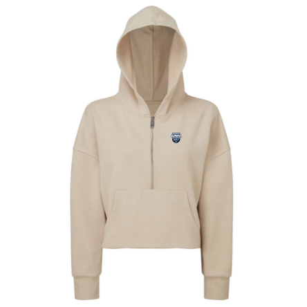 Women's Cropped 1/2 Zip Hooded Sweatshirt
