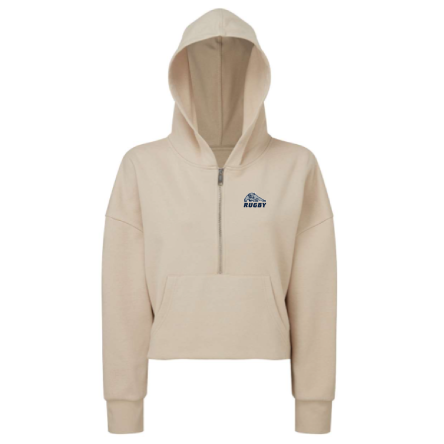 Women's Cropped 1/2 Zip Hooded Sweatshirt