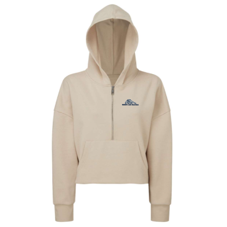 Women's Cropped 1/2 Zip Hooded Sweatshirt