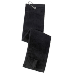Black Deluxe Golf Towel with Hook