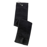 Black Deluxe Golf Towel with Hook