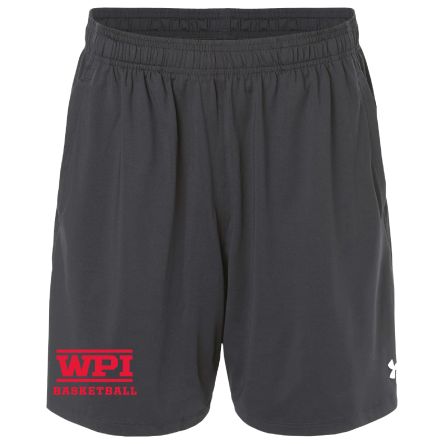 Under Armour Tech Vent Grey Short with Pockets - TEXT LOGO