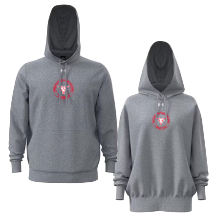 Under Armour Grey Heather Fleece Hoodie - CIRCLE LOGO